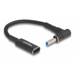 DELOCK αντάπτορας τροφοδοσίας laptop 60031, USB-C σε HP 4.5x3.0mm, 15cm, μαύρος