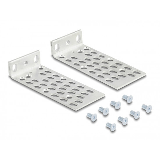 DELOCK σετ βάσεις τοποθέτησης για rack 66236, ασημί, 2τμχ