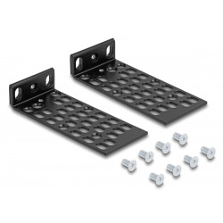 DELOCK σετ βάσεις τοποθέτησης για rack 67281, μαύρο, 2τμχ