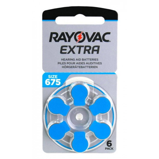 RAYOVAC μπαταρίες ακουστικών βαρηκοΐας 675MF, mercury free, 1,45V, 6τμχ