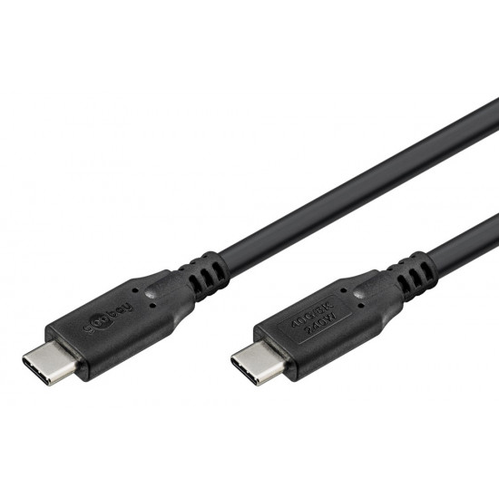 GOOBAY καλώδιο USB-C 74183, USB4, 240W, 40Gbps, 8K/60Hz, 1m, μαύρο