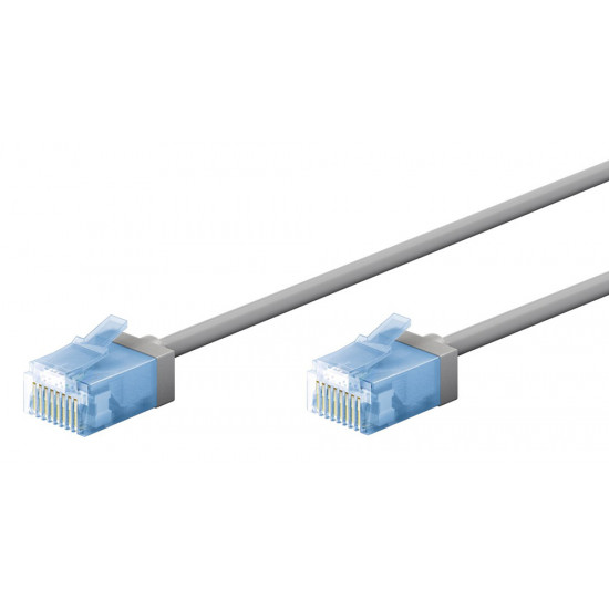 GOOBAY καλώδιο δικτύου 74226, CAT 6A U/UTP, ultra slim, copper, 500MHz, 7.5m, γκρι