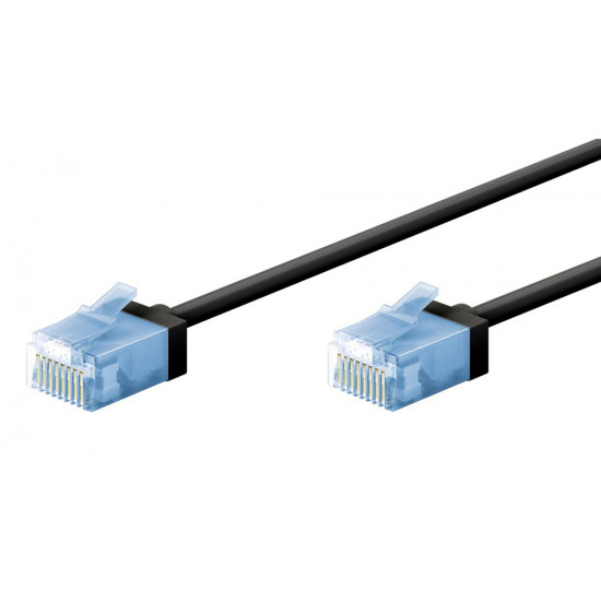 GOOBAY καλώδιο δικτύου 74231, CAT 6A U/UTP, ultra slim, copper, 500MHz, 0.25m, μαύρο