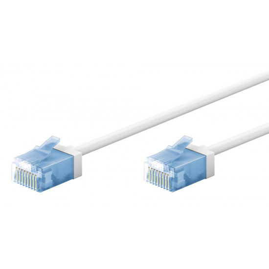 GOOBAY καλώδιο δικτύου 74284, CAT 6A U/UTP, ultra slim, copper, 500MHz, 0.25m, λευκό
