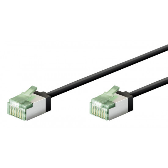 GOOBAY καλώδιο δικτύου 74353, CAT 8.1 U/FTP, ultra slim, copper, 40Gbps, 1m, μαύρο