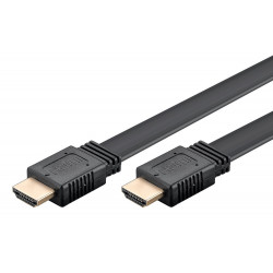 GOOBAY καλώδιο HDMI 77133 με Ethernet, flat, 8K/60Hz, 48 Gbps, 1m, μαύρο