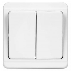 TESLA STROPKOV διακόπτης κομμυτατέρ Standard A0214, διπλός, λευκός