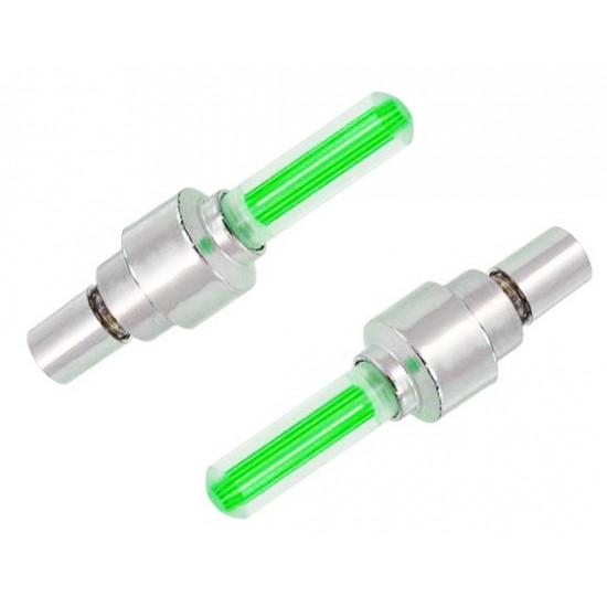 Καπάκι βαλβίδας ποδηλάτου AG304B, LED, 6.5cm, 2τμχ, πράσινο