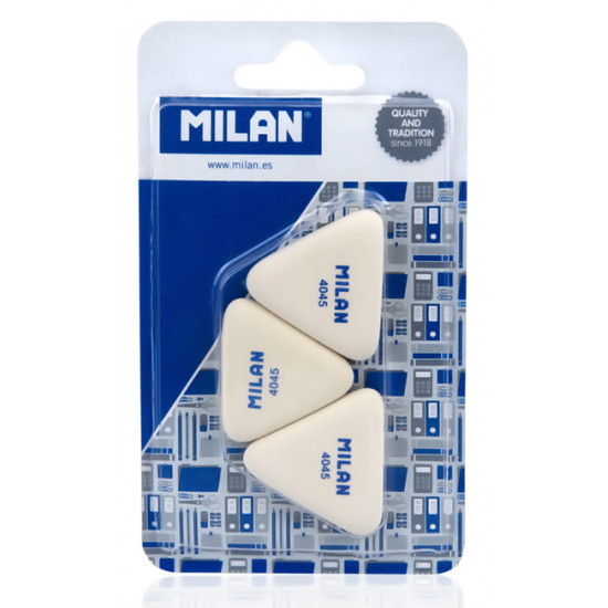 MILAN γόμα 445 BMM10099MP, τρίγωνη 40 x 40 x40 x 6mm, σετ 3τμχ