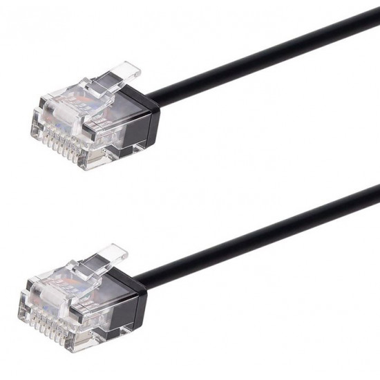 POWERTECH καλώδιο δικτύου CAB-N429, Cat 6A U/UTP, ultra slim, copper, 500MHz, 0.25m, μαύρο