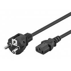 POWERTECH καλώδιο τροφοδοσίας Η/Υ & οθόνης P002, 3x0.75mm², copper, 1.5m, μαύρο