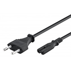 POWERTECH καλώδιο τροφοδοσίας CAB-P040, copper, 2x 0.75mm, 1.5m, μαύρο