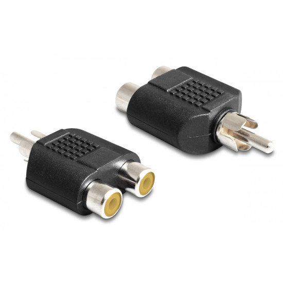 POWERTECH αντάπτορας RCA αρσενικό σε 2x RCA θηλυκό CAB-R020, μαύρος