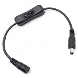 POWERTECH καλώδιο/διακόπτης τροφοδοσίας CAB-U158, 5.5x2.1mm, 30cm, μαύρο