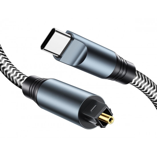 POWERTECH καλώδιο ήχου USB-C σε Toslink CAB-UC091, 1m, γκρι