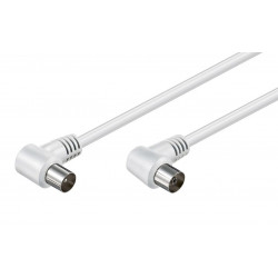 POWERTECH καλώδιο κεραίας RF αρσενικό - RF θηλυκό CAB-V024, γωνιακό, λευκό, 3m