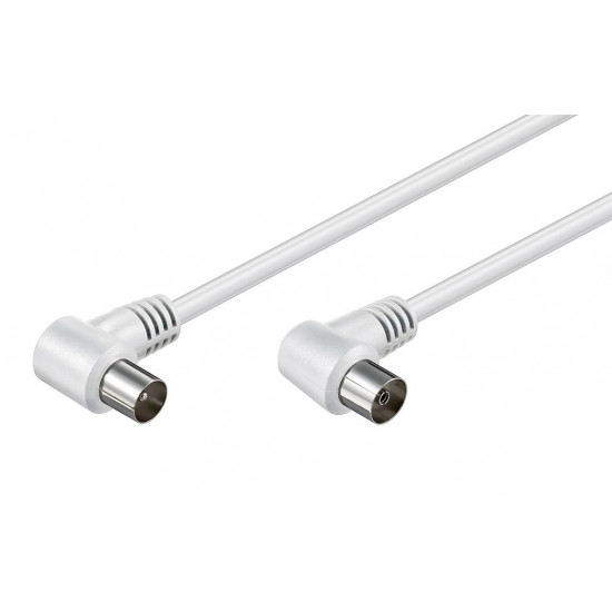 POWERTECH καλώδιο κεραίας RF αρσενικό - RF θηλυκό CAB-V024, γωνιακό, λευκό, 3m