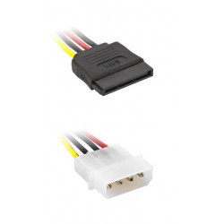POWERTECH καλώδιο SATA 15pin (F) σε IDE 4pin (M) CAB-W011, 15cm
