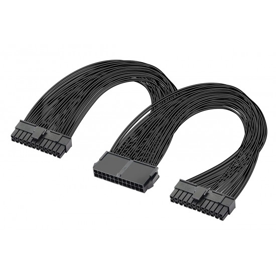 POWERTECH καλώδιο μητρικής 24pin σε 2x 24pin CAB-W052, 0.25m