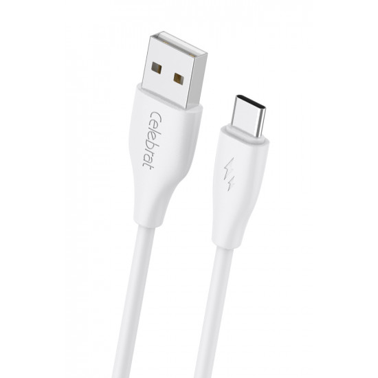 CELEBRAT καλώδιο USB-C σε USB CB-31A, 3A, 480Mbps, 1m, λευκό