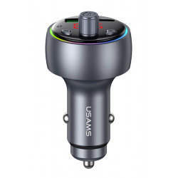 USAMS FM transmitter & φορτιστής CC328, USB/USB-C, 30W, Bluetooth, μαύρο