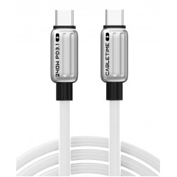 CABLETIME καλώδιο USB-C CT-CM240-ZSW1, 240W, 480Mbps, 1m, λευκό
