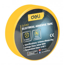 DELI μονωτική ταινία υψηλής αντοχής DL5263, 18mm x 9.15m, κίτρινη
