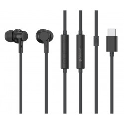 CELEBRAT earphones με μικρόφωνο G40, USB-C σύνδεση, 10mm, 1.2m, μαύρα