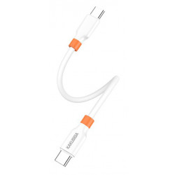 KAKUSIGA καλώδιο USB-C KSC-1024, σιλικόνης, 100W, 480Mbps, 0.25m, λευκό