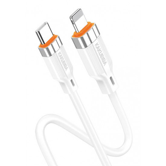 KAKUSIGA καλώδιο Lightning σε USB-C KSC-995, σιλικόνης, 30W, 480Mbps, 1m, λευκό