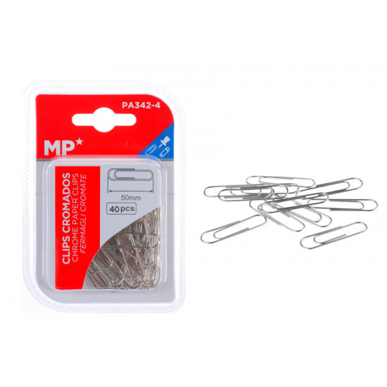 MP μεταλλικοί συνδετήρες PA342-4, 50mm, 40τμχ, ασημί