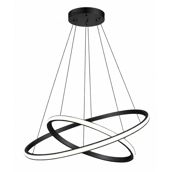 POWERTECH LED φωτιστικό οροφής PT-1525, 25W, 4000K, Φ40x120cm, μαύρο