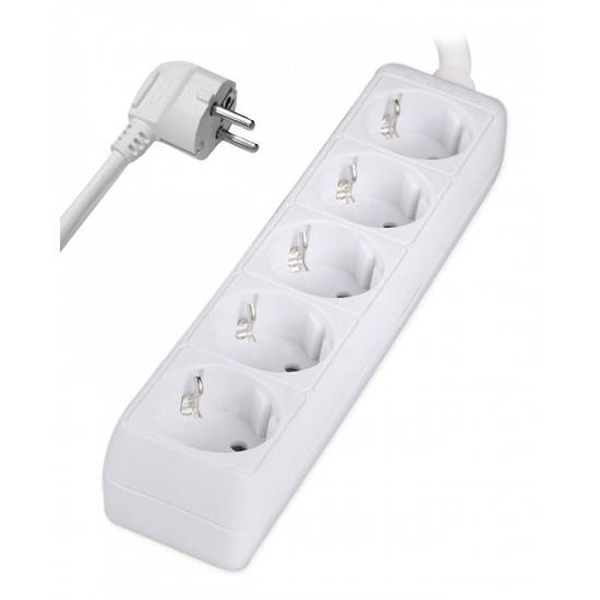 POWERTECH πολύπριζο PT-871, 5x schuko, 16A, 3m, λευκό