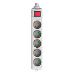 POWERTECH πολύπριζο PT-886, 5x schuko, 16A, χωρίς καλώδιο, λευκό