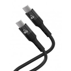 POWERTECH καλώδιο USB-C PTR-0163, σιλικόνης, 60W, 480Mbps, 1m, μαύρο