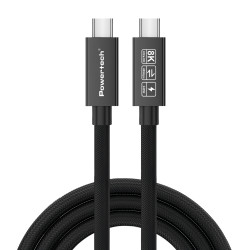 POWERTECH καλώδιο USB-C PTR-0165, USB4, 240W, 40Gbps, 8K/60Hz, 1m, μαύρο