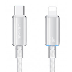 USAMS καλώδιο Lightning σε USB-C US-SJ659, 30W, 480Mbps, 1.2m, λευκό