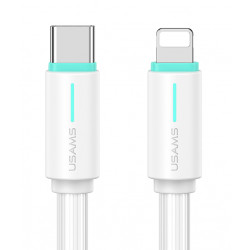 USAMS καλώδιο Lightning σε USB-C US-SJ735, 30W, 480Mbps, 1m, λευκό