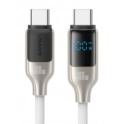 USAMS καλώδιο USB-C SJ742, 100W, 480Mbps, 1.2m, λευκό