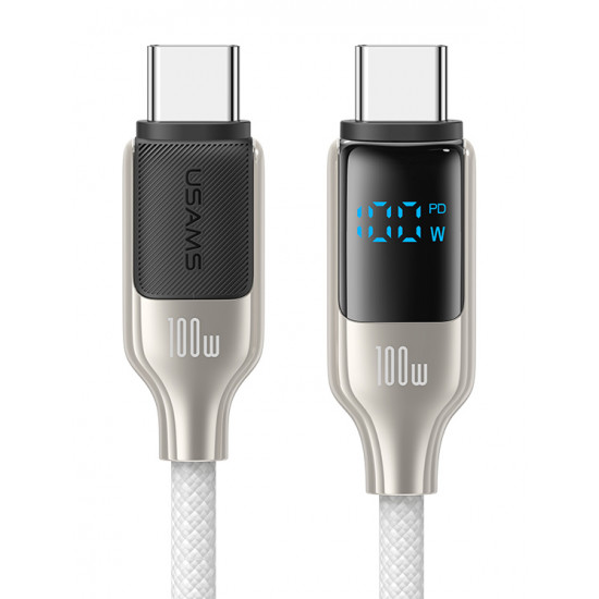 USAMS καλώδιο USB-C SJ742, 100W, 480Mbps, 1.2m, λευκό