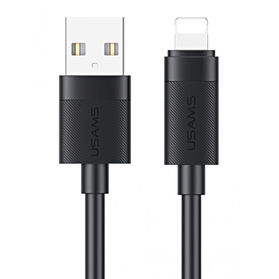 USAMS καλώδιο Lightning σε USB SJ778, 2.4A, 480Mbps, 1m, μαύρο