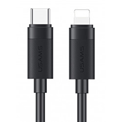 USAMS καλώδιο Lightning σε USB-C SJ781, 30W, 480Mbps, 1m, μαύρο