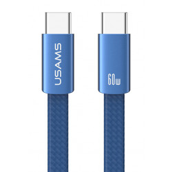 USAMS καλώδιο USB-C SJ783, 60W, 480Mbps, flat, 1.2m, μπλε
