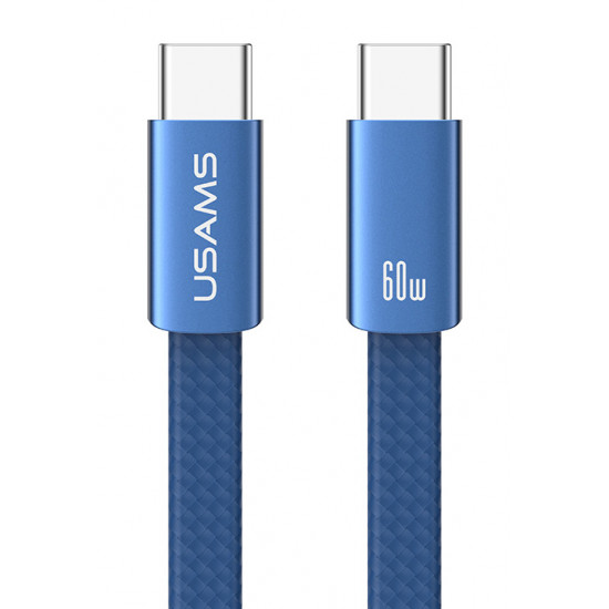 USAMS καλώδιο USB-C SJ783, 60W, 480Mbps, flat, 1.2m, μπλε