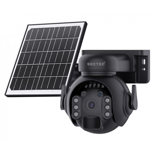 SECTEC smart ηλιακή κάμερα ST-515C-3M-5W-BK, 3MP, WiFi, SD, PTZ, IP65