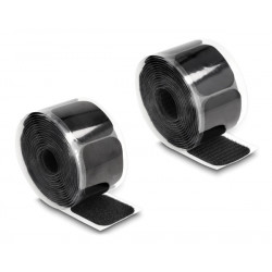 POWERTECH αυτοκόλλητα τύπου Velcro TIES-067 σε ρολό 5m, 45x50mm, μαύρο