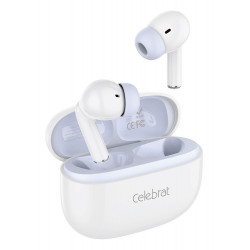 CELEBRAT earphones με θήκη φόρτισης W73, True Wireless, 13mm, 33/380mAh, λευκά