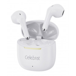 CELEBRAT earphones με θήκη φόρτισης W79, True Wireless, 13mm, 30/300mAh, λευκά