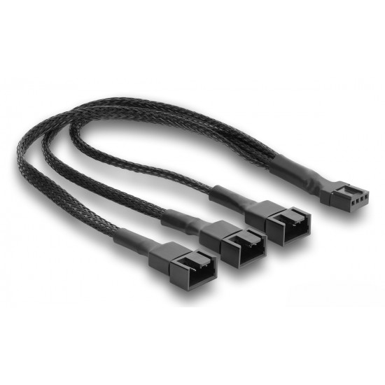 DELOCK καλώδιο 1x 4pin PWM σε 1x 4pin PWM + 2x 3pin 91366 για ανεμιστήρες, 25cm, μαύρο