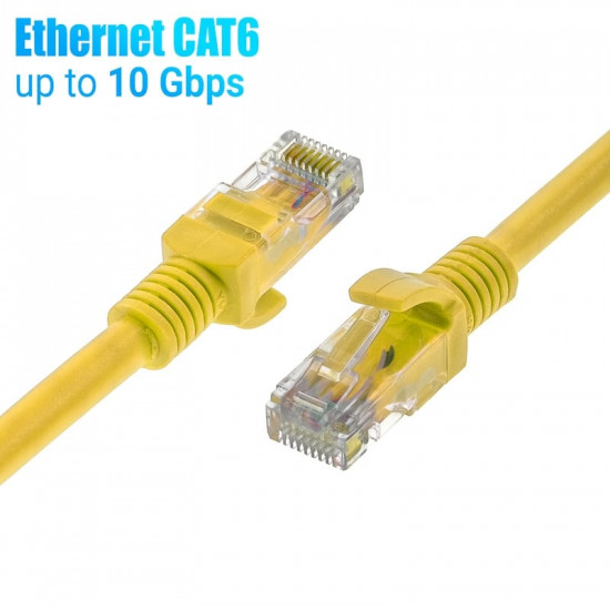 Καλώδιο Ethernet 1m CAT 6E Κίτρινο